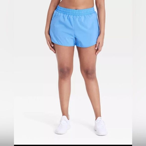 All In Motion Mid Rise Running Shorts Vibrant Blue 3" NWT Size XL - Picture 1 of 11